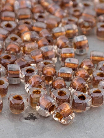 Miyuki Triangle Beads, Crystal Burnt Orange Inside Color Lined | 5/0 Size | 15g