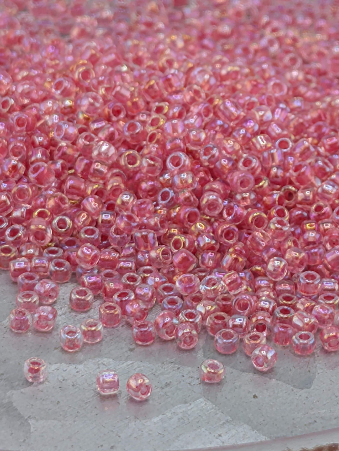 Matsuno Beads, Translucent Hot Pink | Round Seed Bead Weaving Supply | 11/0 Size, 15g Glass