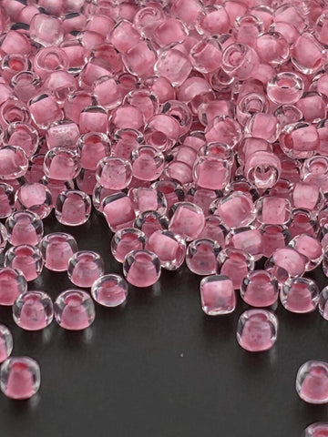 Dusty Rose Translucent Inside-Dyed Matsuno Seed Beads | Size 11/0 (2mm) | 15g, ~1650 pcs
