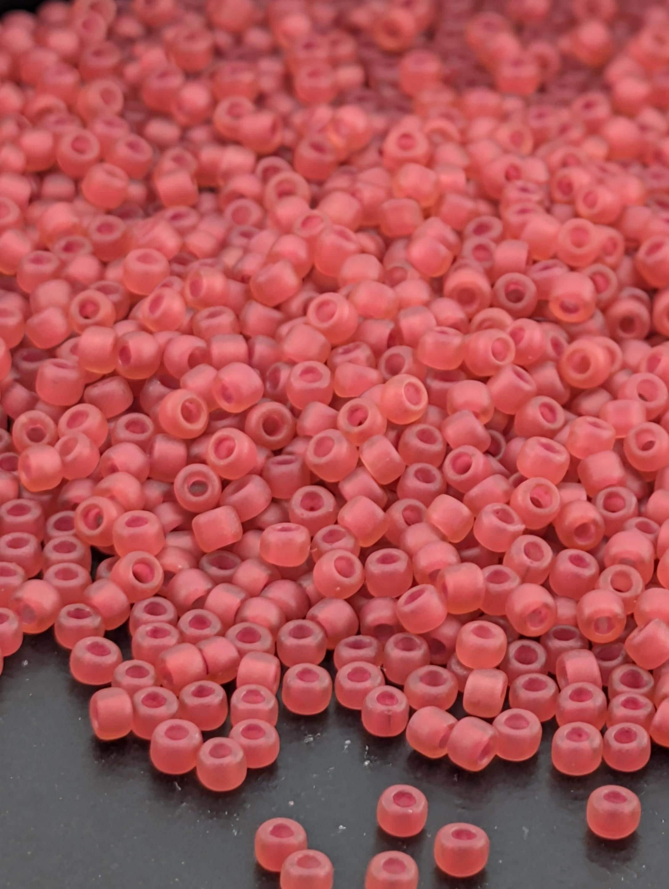 Fuchsia Translucent Matte Inside-Dyed Matsuno Seed Beads | Size 11/0 (2mm) | 15g, ~1650 pcs