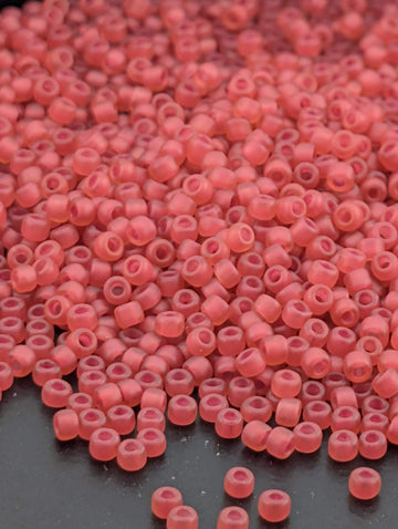 Fuchsia Translucent Matte Inside-Dyed Matsuno Seed Beads | Size 11/0 (2mm) | 15g, ~1650 pcs