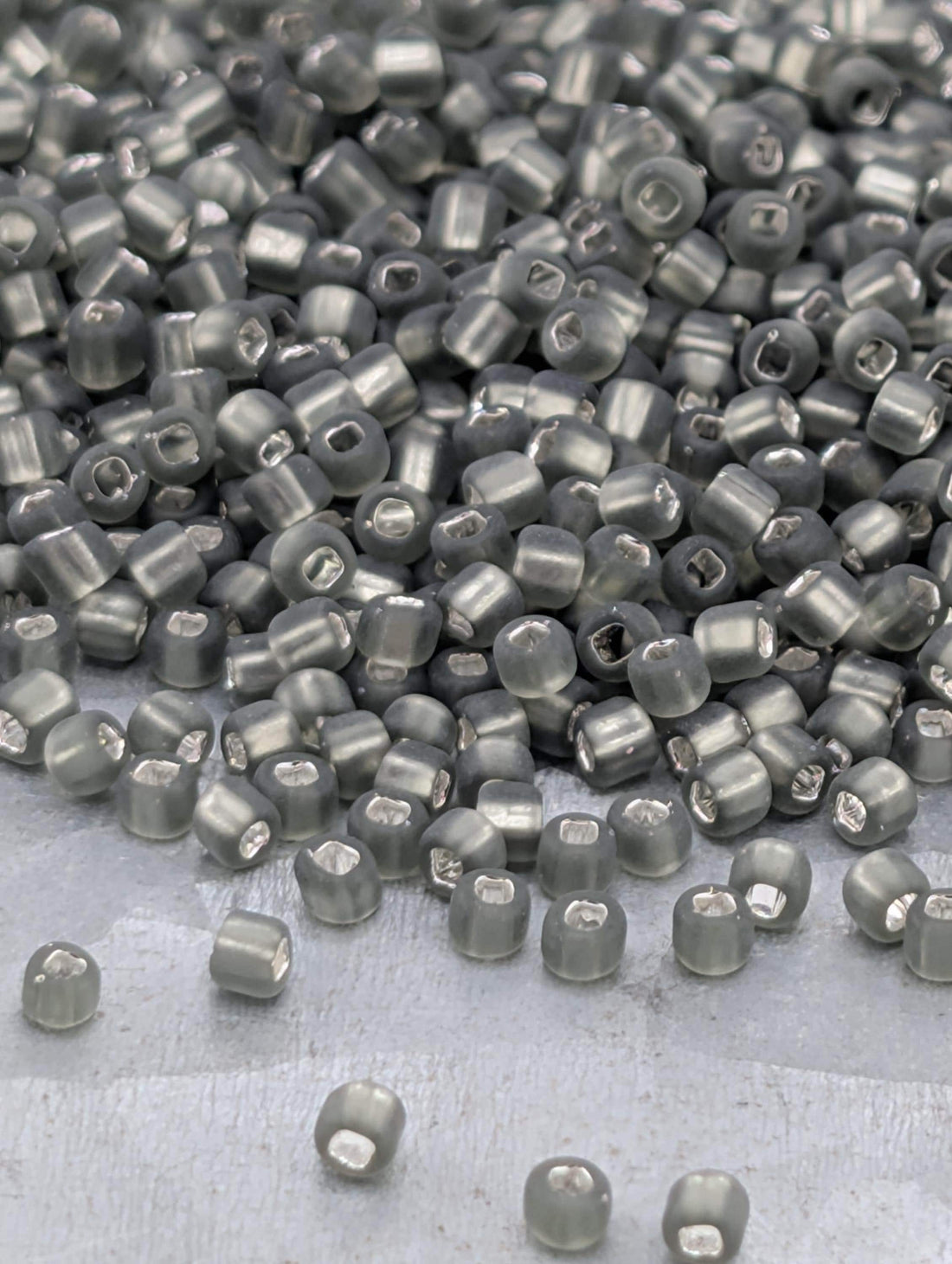 Matsuno Beads, Translucent Matte Gunmetal | Round Seed Glass | 11/0 Size