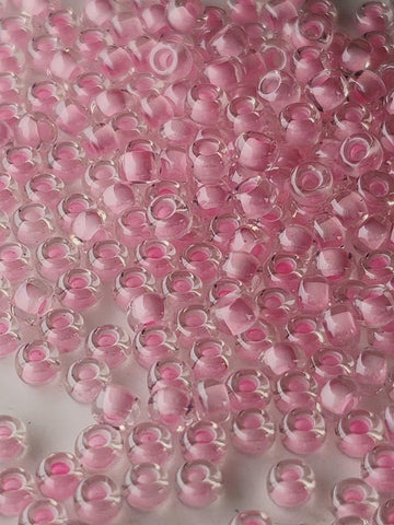Crystal/Pink Inside Color Lined | Miyuki Rocaille | 11/0 | 15g pkg