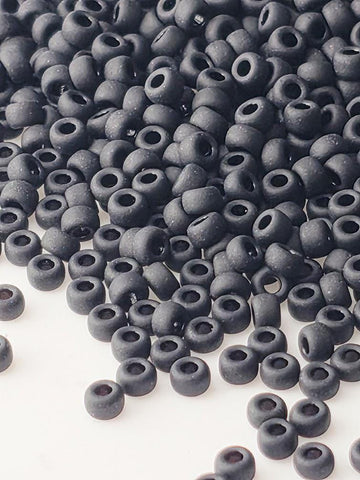 Miyuki Matte Black Seed Beads, Opaque Glass (11/0, 15g)