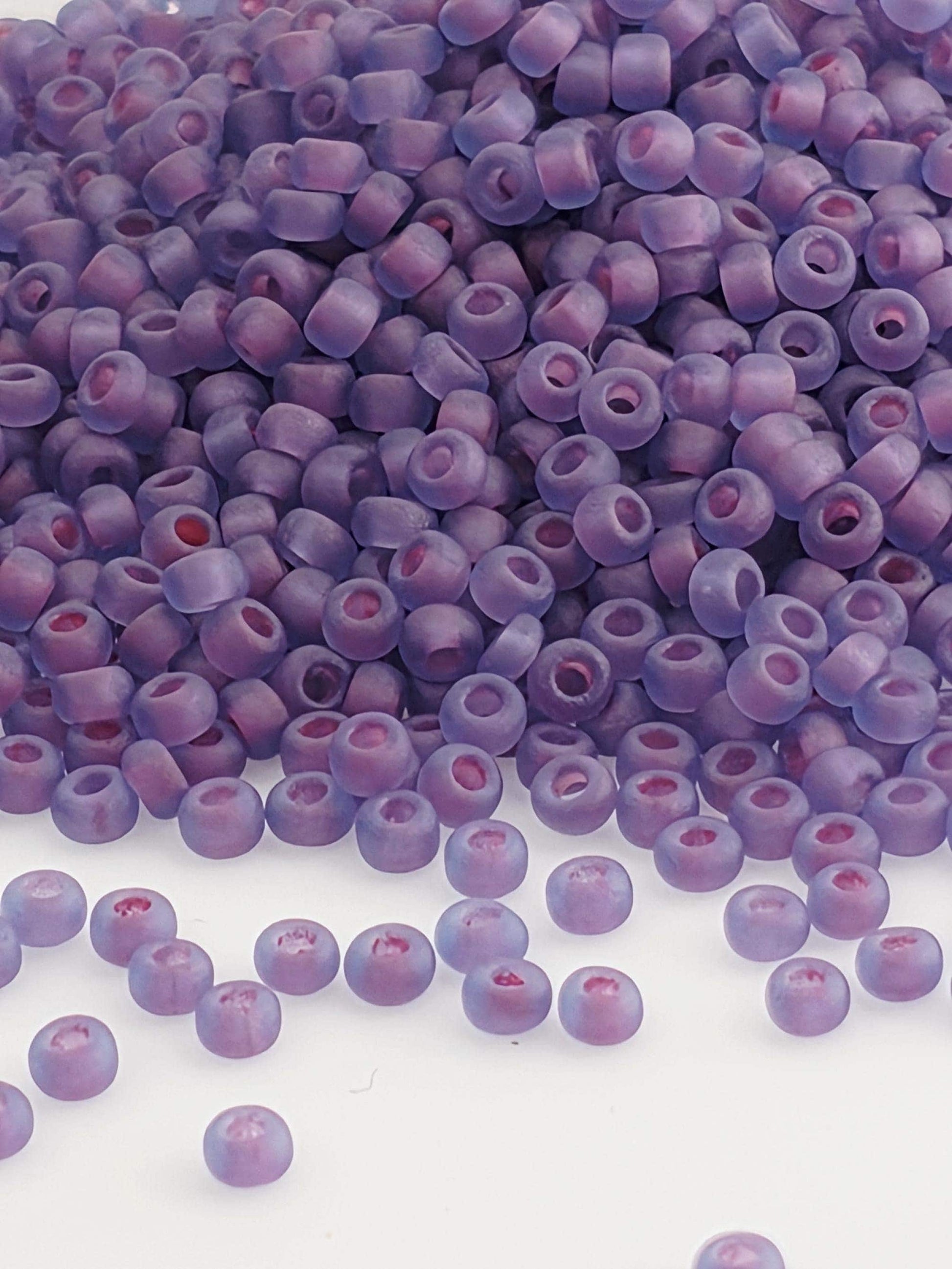 Blue Lilac Frosted Matte Matsuno Seed Beads | Size 11/0 (2mm) | 15g, ~1650 pcs