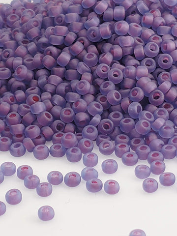 Blue Lilac Frosted Matte Matsuno Seed Beads | Size 11/0 (2mm) | 15g, ~1650 pcs