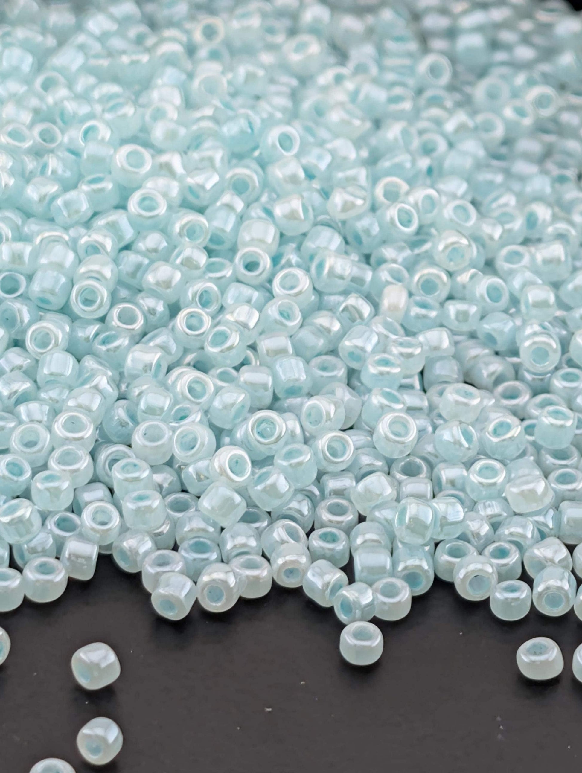 Blue Opaque Ceylon Pastel Matsuno Seed Beads | Size 11/0 (2mm) | 15g, ~1650 pcs