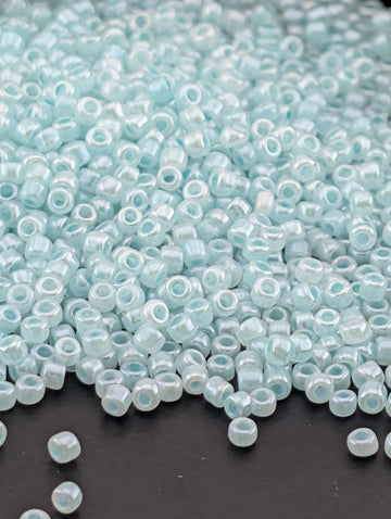 Blue Opaque Ceylon Pastel Matsuno Seed Beads | Size 11/0 (2mm) | 15g, ~1650 pcs