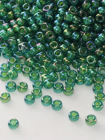 Turquoise/Green Inside Color Lined Rainbow | Miyuki Rocaille | 11/0 | 15g pkg