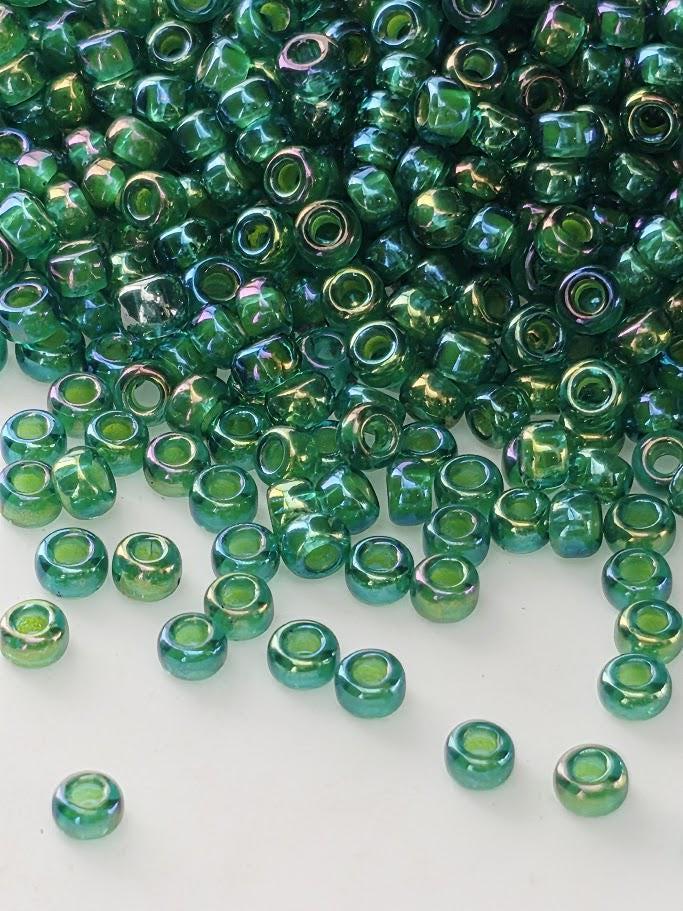 Turquoise/Green Inside Color Lined Rainbow | Miyuki Rocaille | 11/0 | 15g pkg