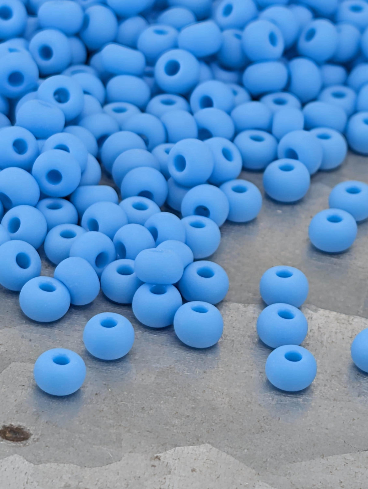 Blue Seed Beads, Opaque Light Matte | Size 6/0 Czech Glass | Bead Weaving & Embroidery