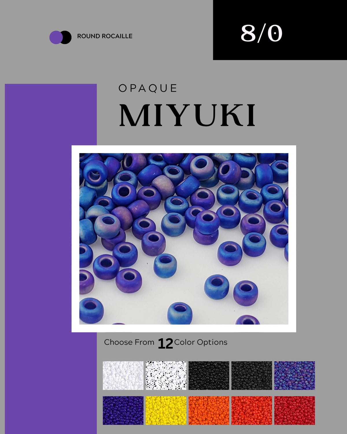 The image is a collage of various colored beads, including blue, purple, and white beads, arranged in a visually appealing manner.