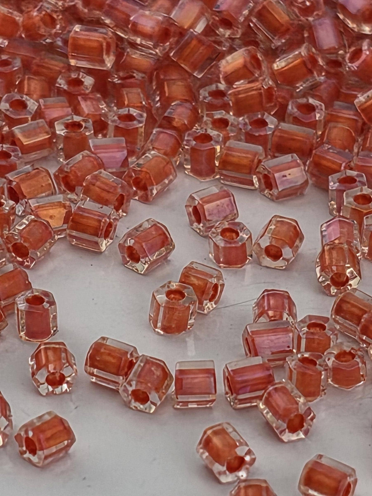 Toho Hex Seed Beads 11/0, Crystal Luster Tropical Sunset-Lined | 2.5g Tube