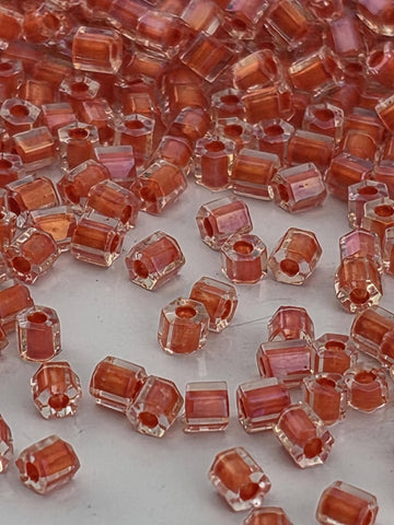 Toho Hex Seed Beads 11/0, Crystal Luster Tropical Sunset-Lined | 2.5g Tube