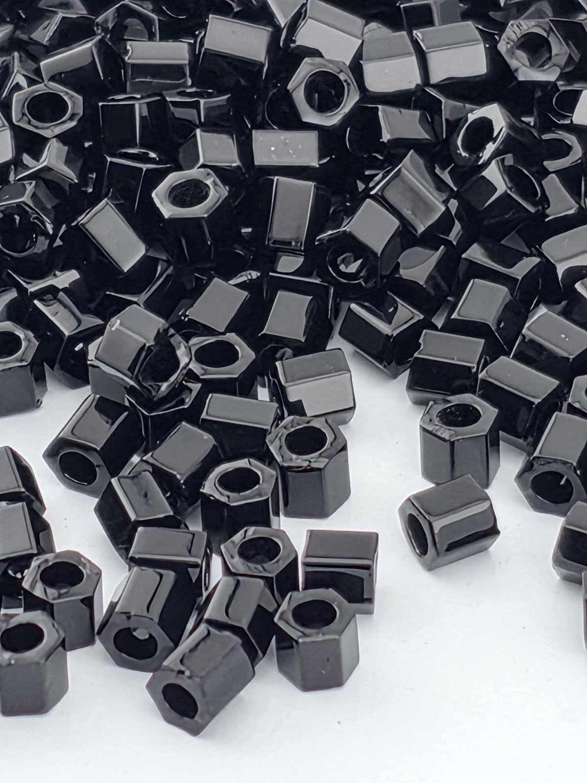 Toho Hex Seed Beads, Opaque Jet Black | Japanese Glass, 2.5g Tube