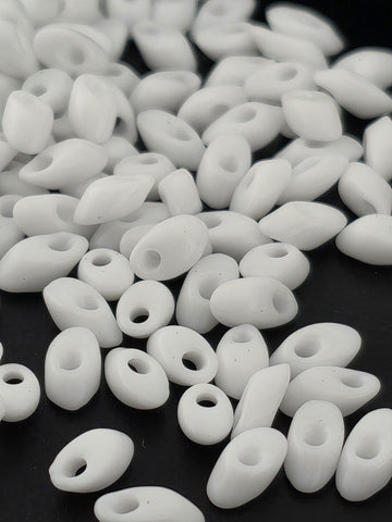 Miyuki Long Magatama, White Glass Beads - Japanese Seed Beads | 4x7mm Size | Jewelry Supply