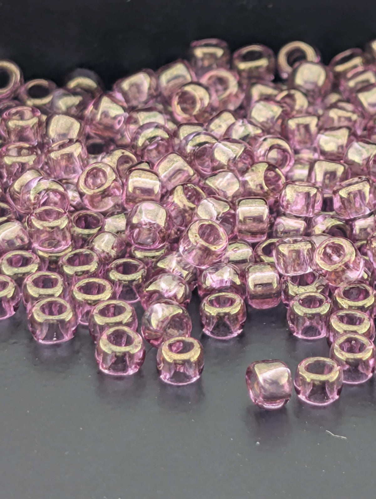 Gold Luster - Pink Rose Size 8/0 Toho Round 2.5" tube