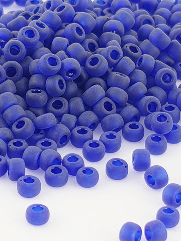 8334SB Transparent Cobalt Matte 8/0 Matsuno Seed Beads (15g, ~600 pcs)