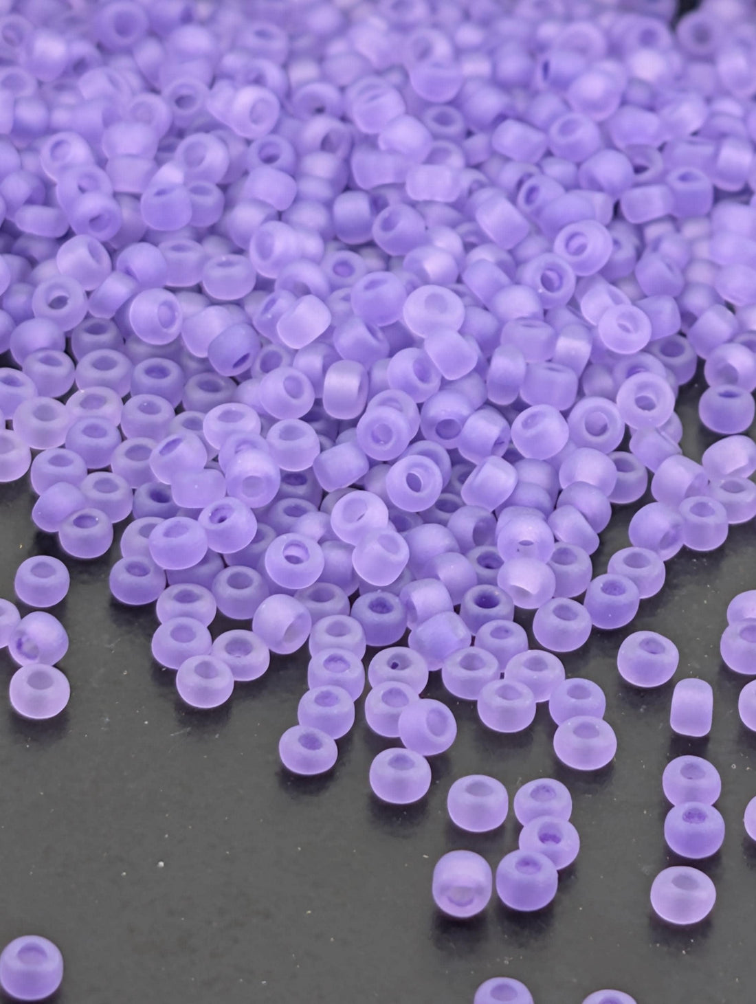 Matsuno Round Beads, Transparent Purple Matte, #8 Round | 8/0 | 15g Pack
