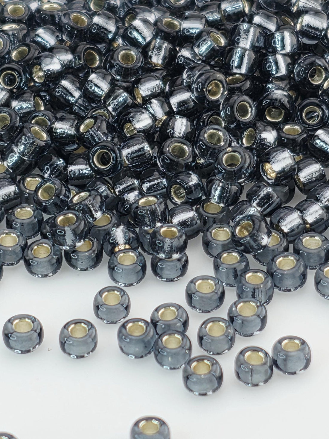 Miyuki Round Beads, Smoky Grey Translucent Silver Lined | 8/0 | 15g Pack