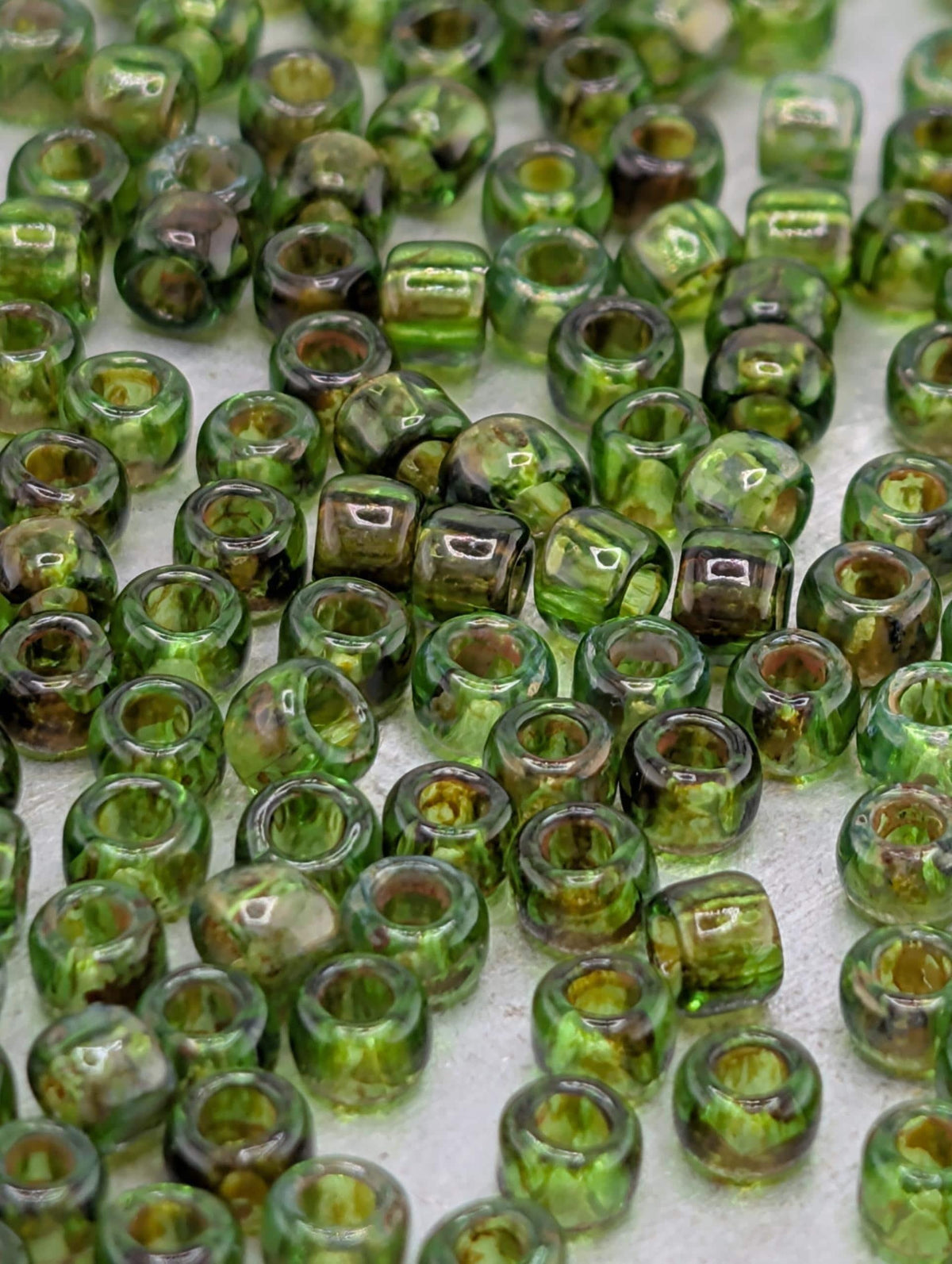 HYBRID Transparent Peridot - Picasso Size 8/0 Toho Round 2.5" tube