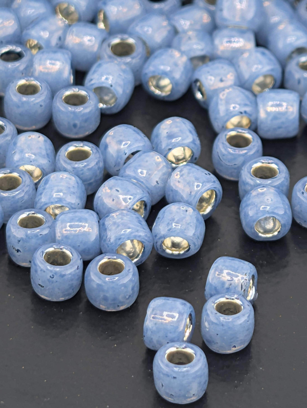 Milky Montana Blue Toho Japanese Seed Beads | 6/0 Round Glass, Silver-Lined Tube