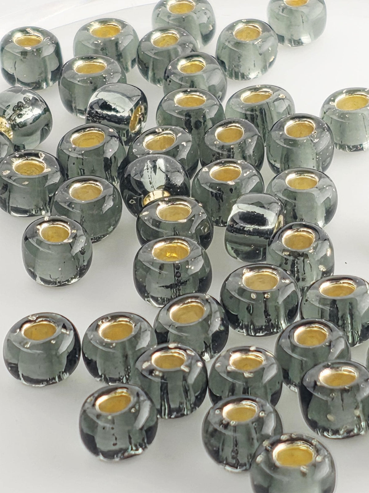 Toho Round 3/0 Tube, Silver-Lined Gray | 2.5" Macramé Beads