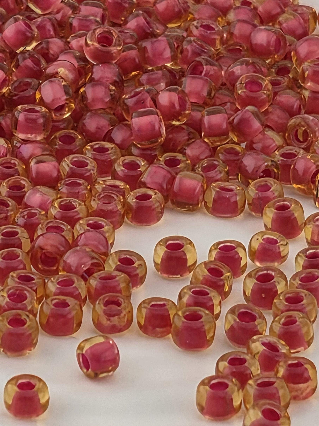 Matsuno Round Beads, Translucent Inside Color Fuchsia | 6/0 | 15g Pack