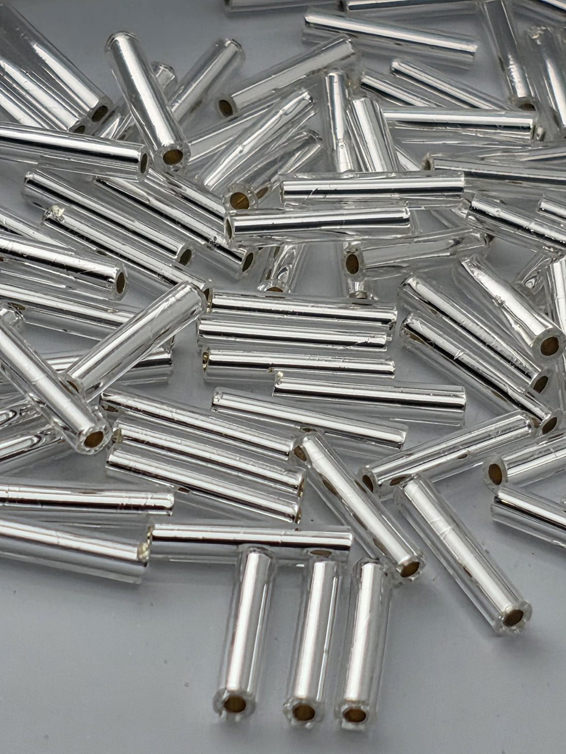 Toho Bugle Beads, Crystal | #3 (9mm) | 2.5in tube (~7g) Pack