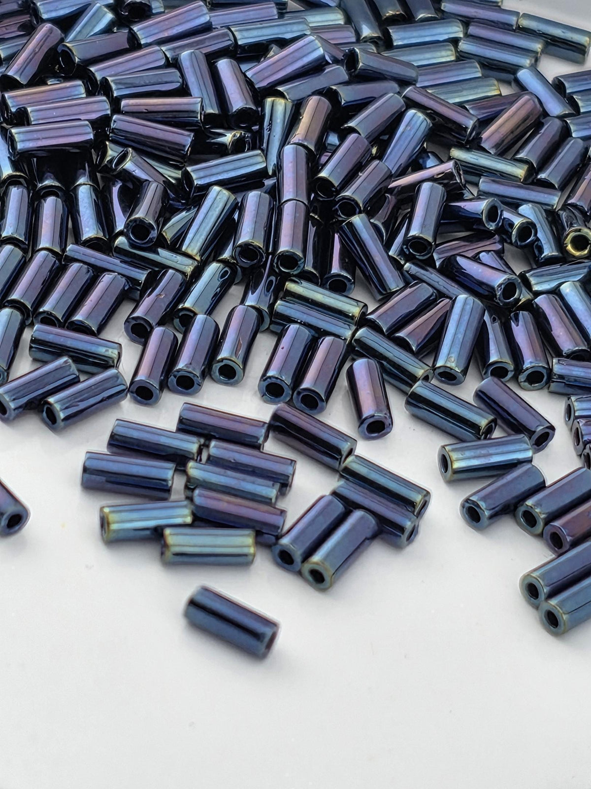 TOHO Bugle Beads 4.5mm, Metallic Cosmos | Glass | Jewelry Making Supply