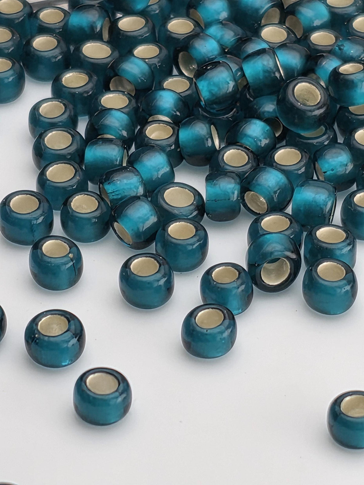 Toho Japanese Seed Beads, Frosted Teal Silver-Lined | Size 6/0 | Jewelry Craft