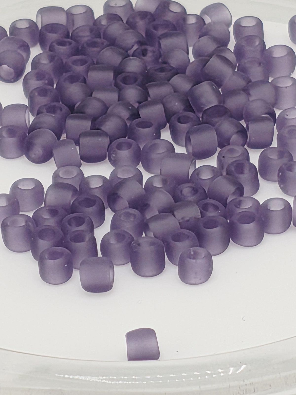 TOHO 6 0 Tube Beads, Transparent Frosted Sugar Plum | Glass Seed | Fits 16 Gauge Wire