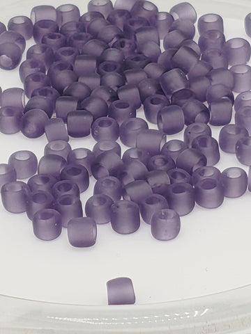 TOHO 6 0 Tube Beads, Transparent Frosted Sugar Plum | Glass Seed | Fits 16 Gauge Wire
