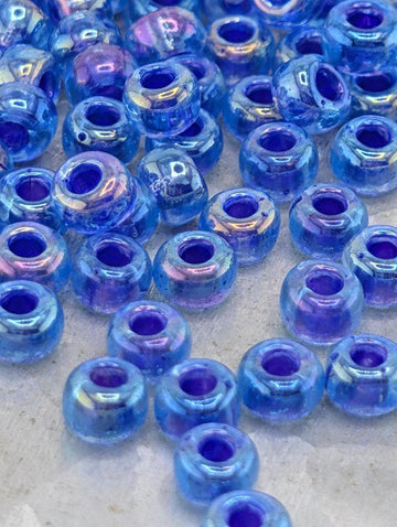 Light Blue/Violet Inside Color Lined Rocaille | 6/0 | Miyuki - 15g pkg