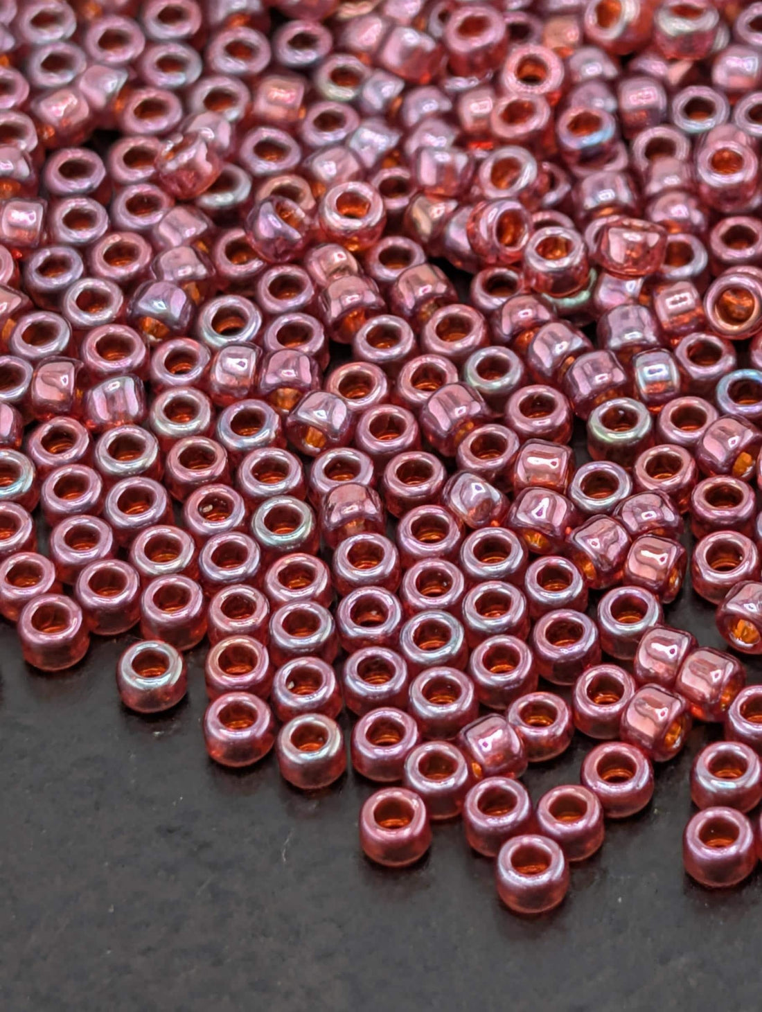 Toho Round Beads, Gold-Lustered Raspberry | 15/0 | 8g Pack