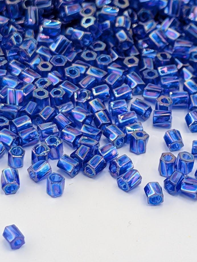 Miyuki Twist Bugle Beads, Cobalt Translucent - Japanese Glass | Size 10/0 | Bead Weaving Supply