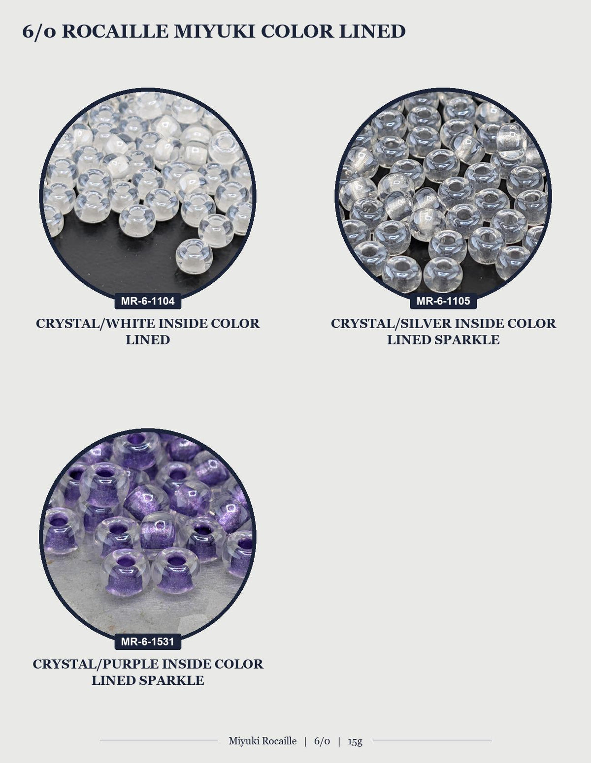 four different types of beads, each with a unique color and texture. The beads are arranged in a circular pattern, with each bead occupying its own space within the circle. The image does not contain any text, and the focus is on the visual presentation of the beads.