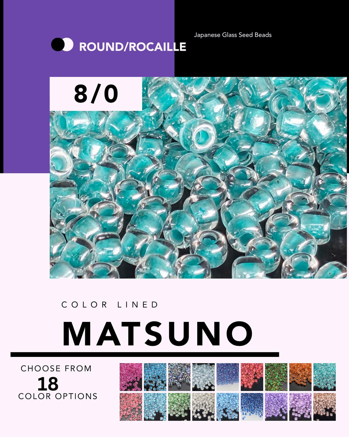 The image is a collage of various colored glass seed beads, specifically Japanese glass seed beads, arranged in a visually appealing manner.