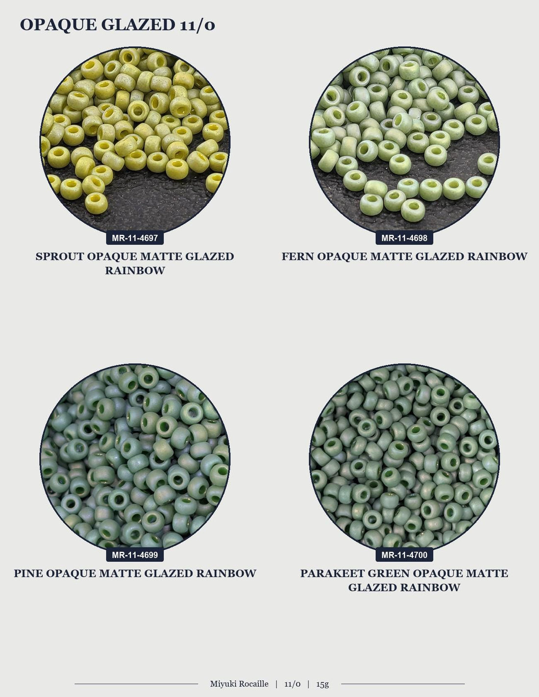 The image is a collage of various colored beads, including blue, green, yellow, and orange beads, arranged in a visually appealing manner.