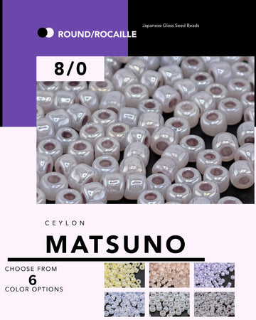 The image is a collage of various images of Japanese glass seed beads, including round and rocaile beads. The image includes a close-up of the beads and a background image of the beads. The image does not contain any text.