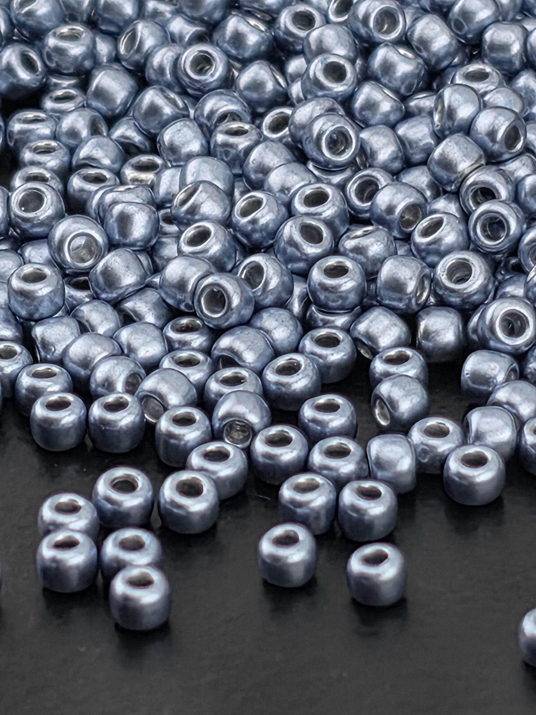Toho Round Beads, Hybrid ColorTrends: Metallic - Airy Blue | 11/0 | 8g Pack