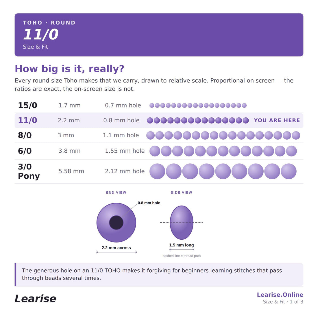 Toho Round Beads, Hybrid ColorTrends: Metallic - Airy Blue | 11/0 | 8g Pack