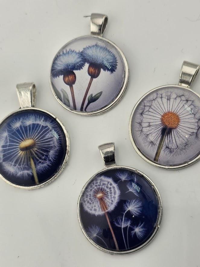Bead Soup Mix, Cobalt Blue & Opal Glass | Dandelion Cabochon | DIY Jewelry