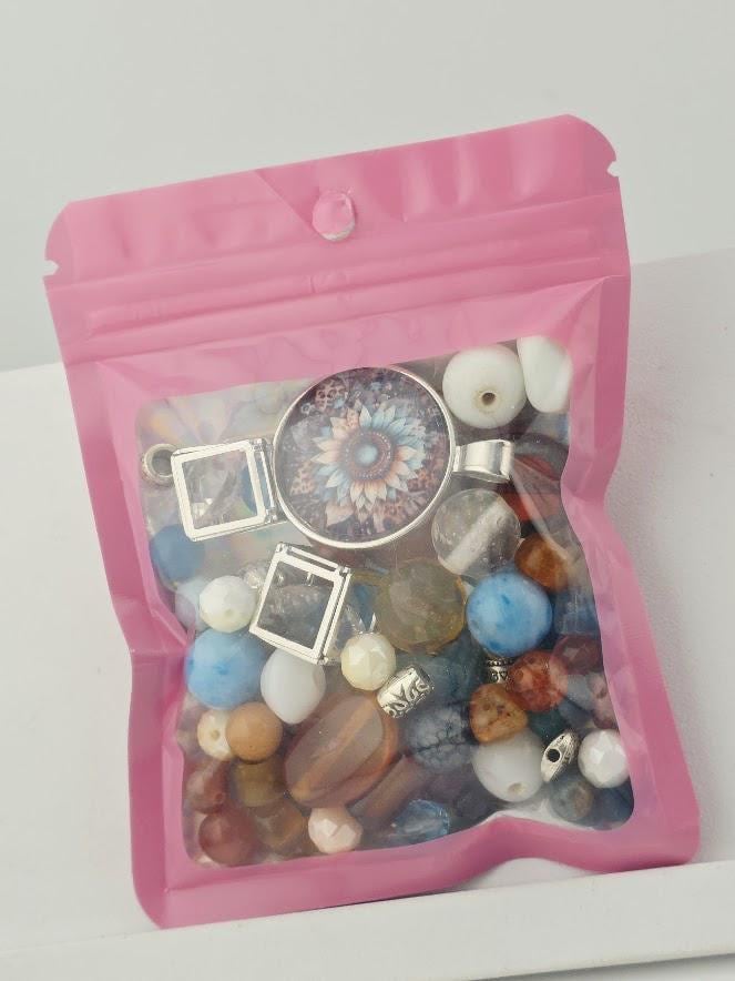 Bead Soup Mix, Mesa Sunrise | Rust & Turquoise Glass | Western Boho Jewelry Kit
