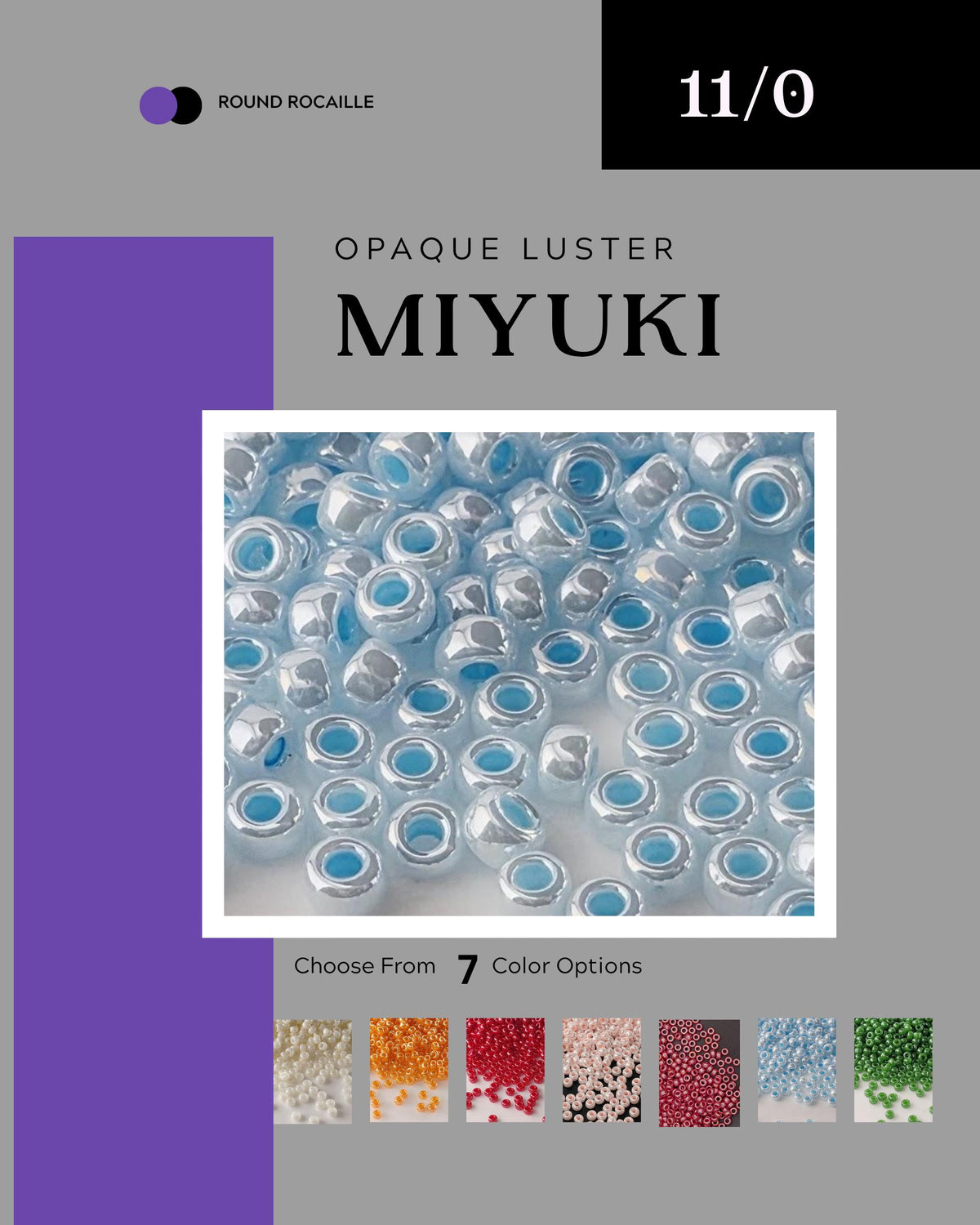 Opaque Luster Seed Beads, Opaque Luster Lot | Jewelry Making Supply | Size Eleven Glass