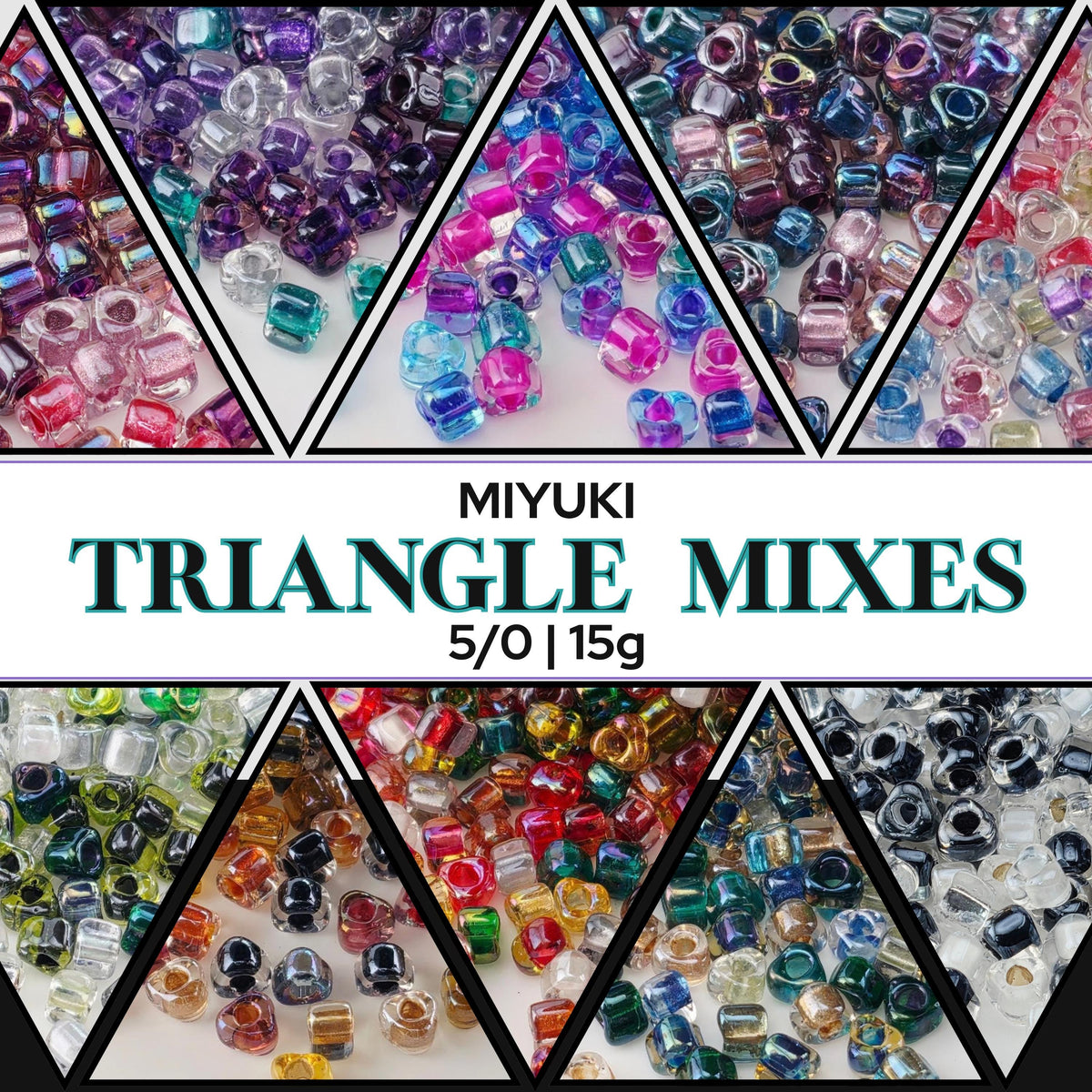 Miyuki Triangle Beads: Faceted Japanese Glass Mix | Peyote, Loom & Brick Stitch