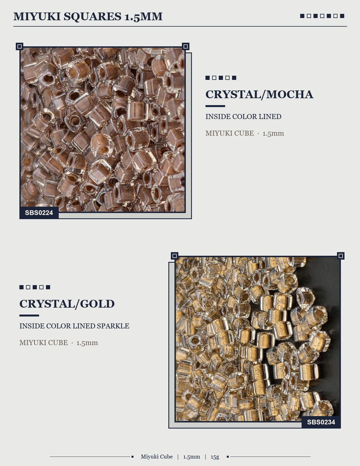 two different types of beads, each with a unique color and size. The beads are arranged in a visually appealing manner, showcasing their intricate details and craftsmanship.
