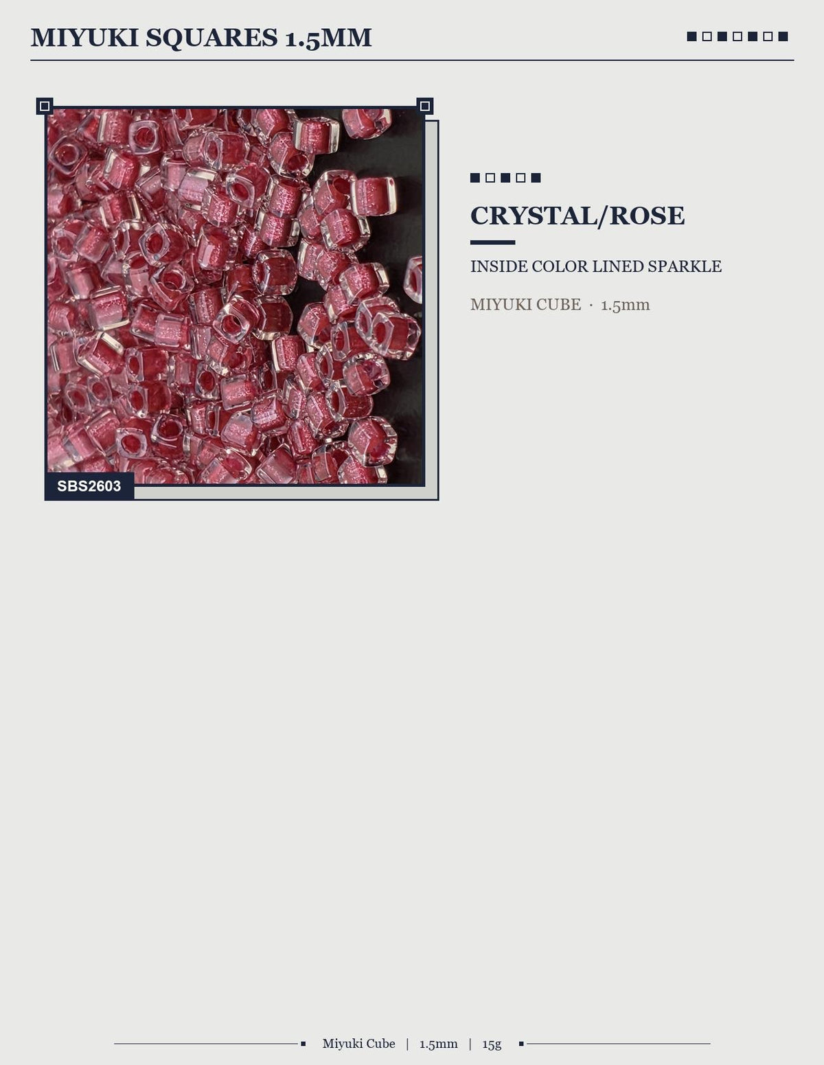 The image is a close-up of a collection of small, clear, and shiny beads or crystals, possibly made of glass or plastic, with a reddish-pink color.