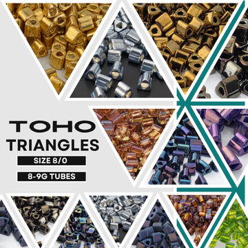 The image is a collage of various sizes and shapes of beads, including gold, silver, and multicolored beads, arranged in a visually appealing manner.