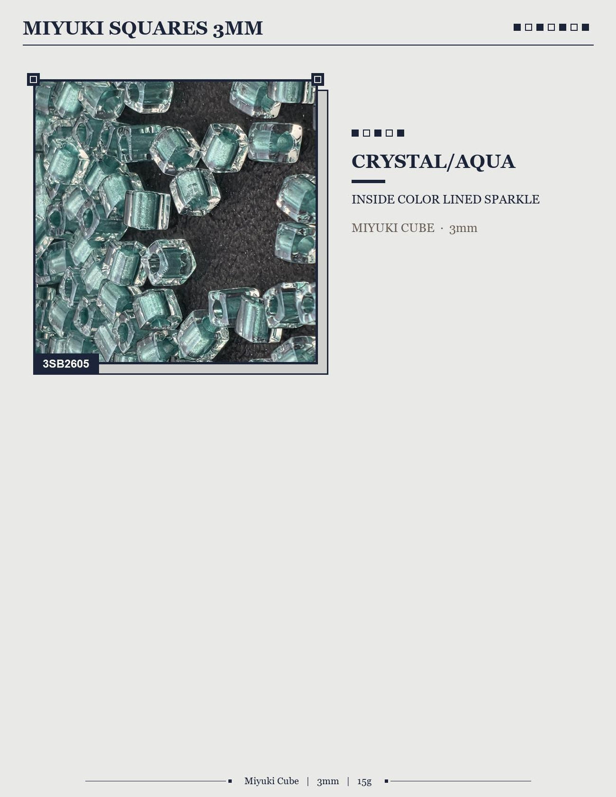 Miyuki 3mm Square Seed Beads 15g, Japanese Glass | Jewelry Making Supply